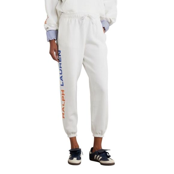 Polo Ralph Lauren flag logo fleece white sweatpant small - Picture 1 of 2
